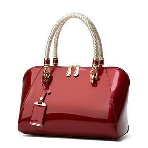 8867 Shiny Tote Patent Leather Top Handle Bags Fashion Elegant Evening